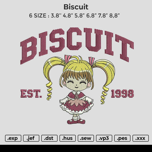 Biscuit Embroidery File 6 size