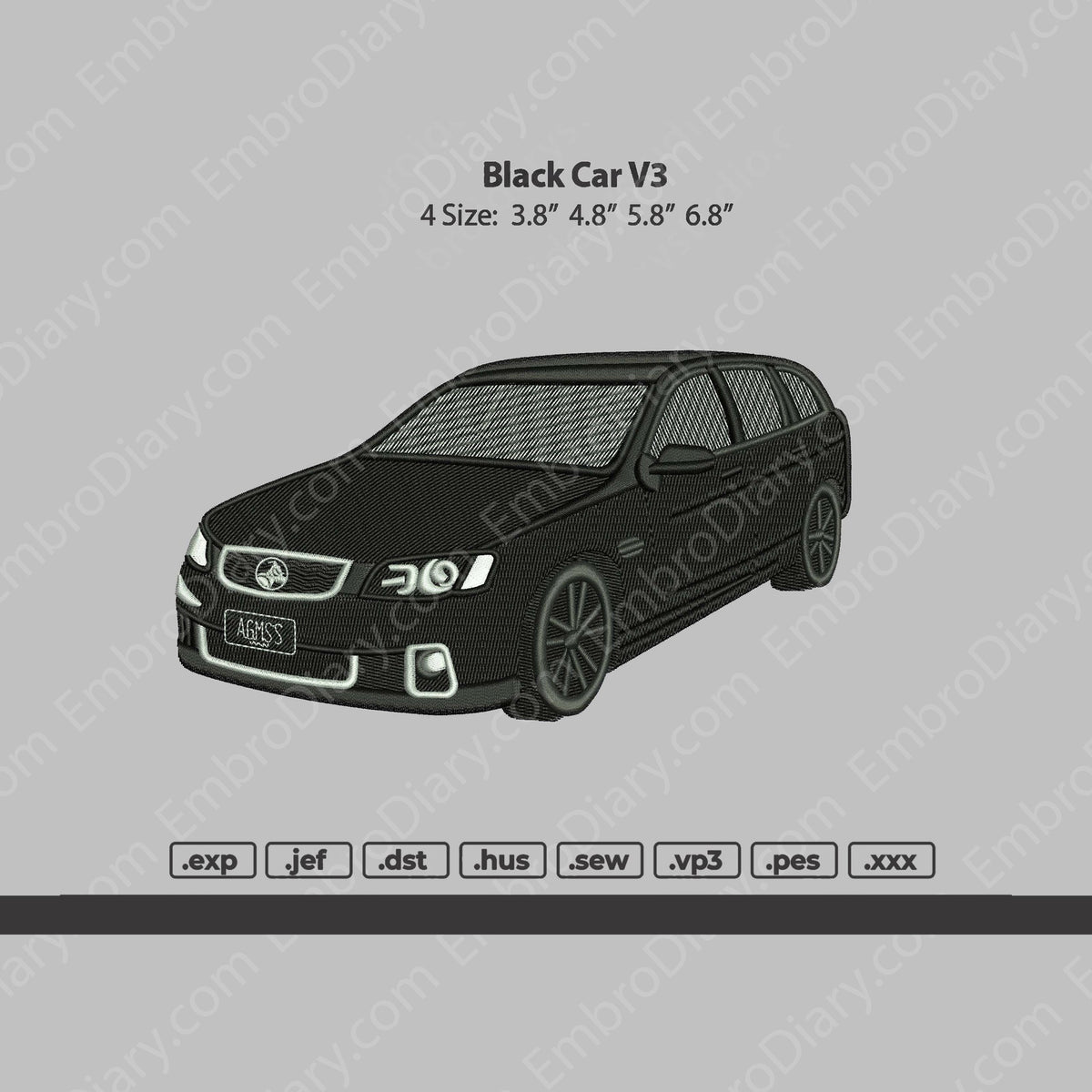 Black Car v3 embroidery