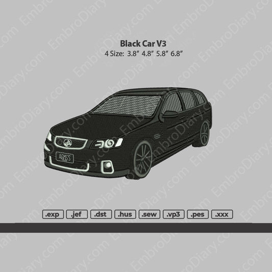 Black Car v3 embroidery