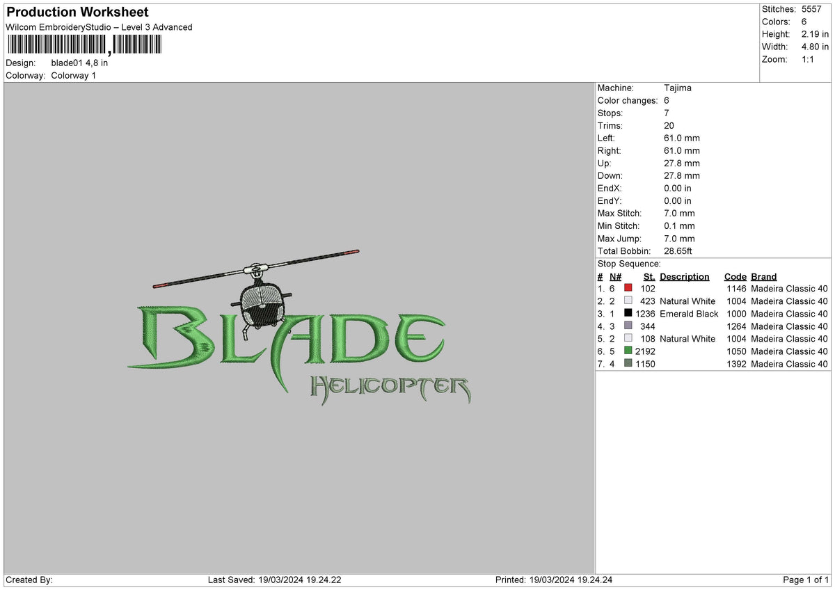 Blade0102 Embroidery 2 Files