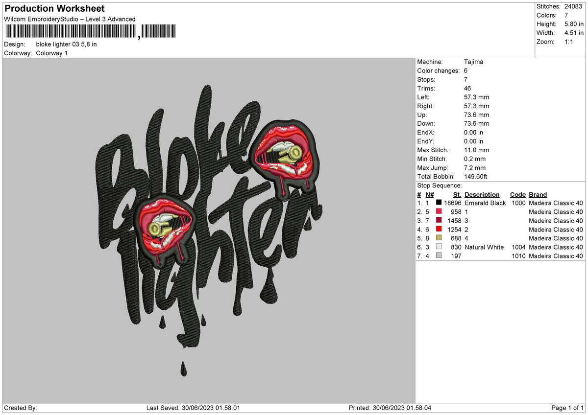 Bloke Lighter Embroidery File 6 sizes
