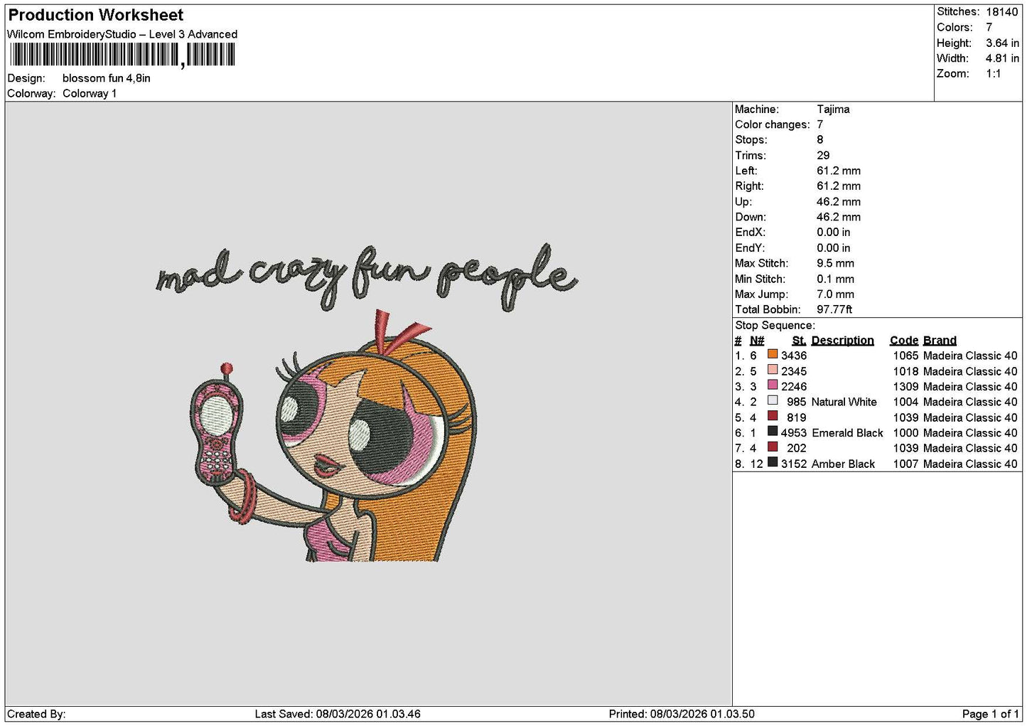 Blossomtext 0803 Embroidery File 6 sizes