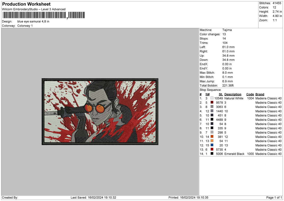 Blood Rectagle Embroidery File 6 sizes