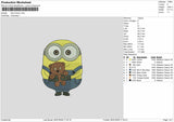 Minion Bear Embroidery Machine Design File 6 sizes