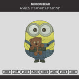 Minion Bear Embroidery Machine Design File 6 sizes