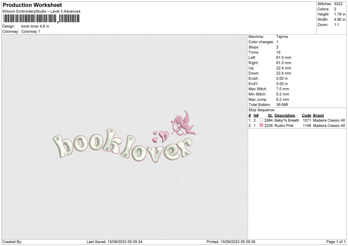 Book lover Embroidery File 6 size