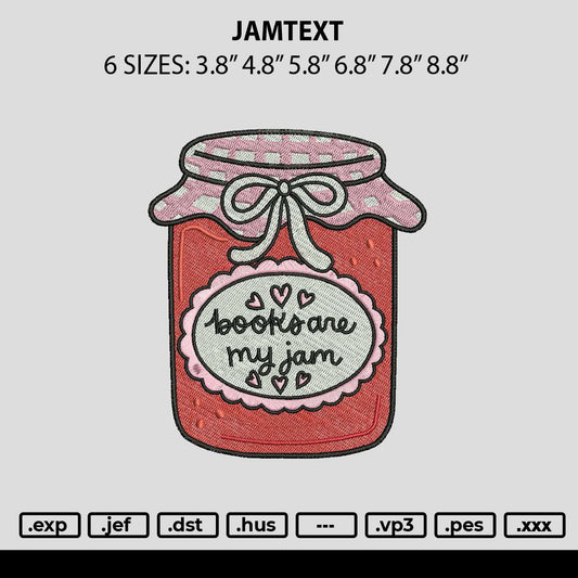 Jamtext Embroidery File 6 sizes