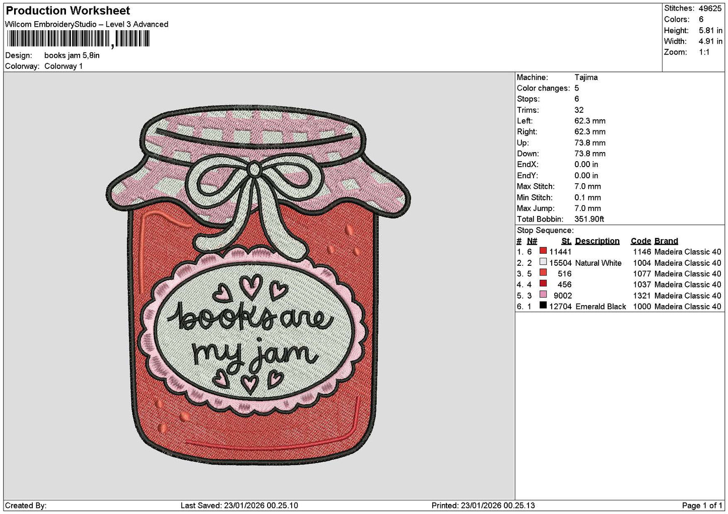 Jamtext Embroidery File 6 sizes