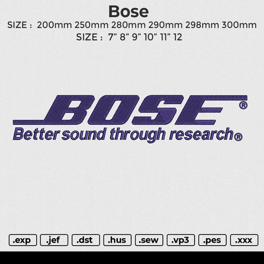 Bose Embroidery File 6 size