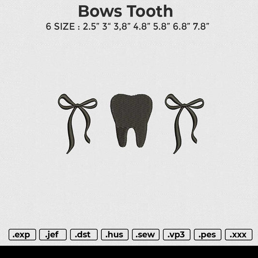 Bows Tooth Embroidery File 6 size