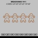 Breadsxmas 1911 Embroidery File 6 sizes