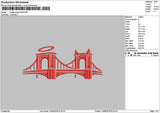 Bridge Red Embroidery File 6 sizes