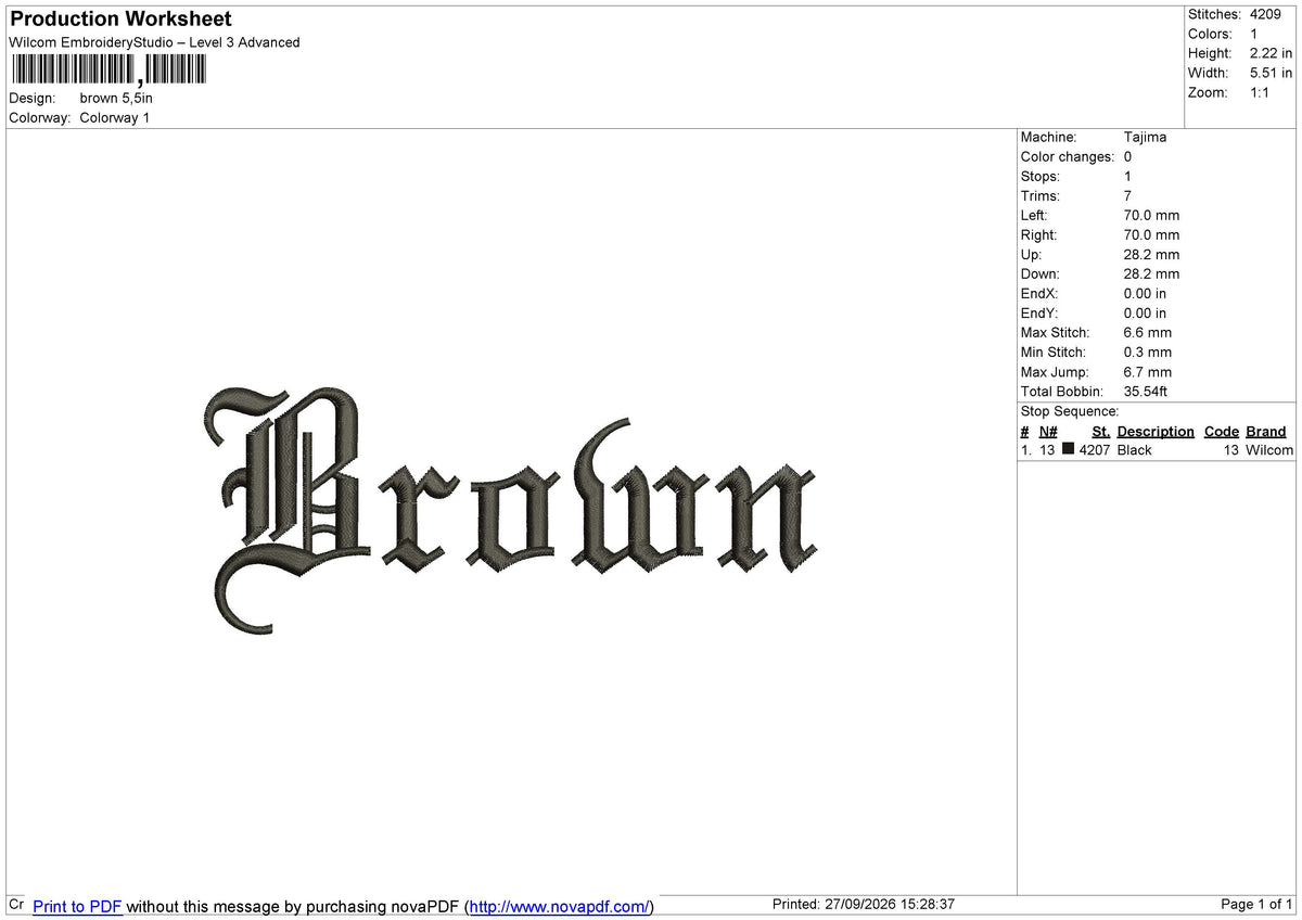 Old English Embroidery File 6 sizes