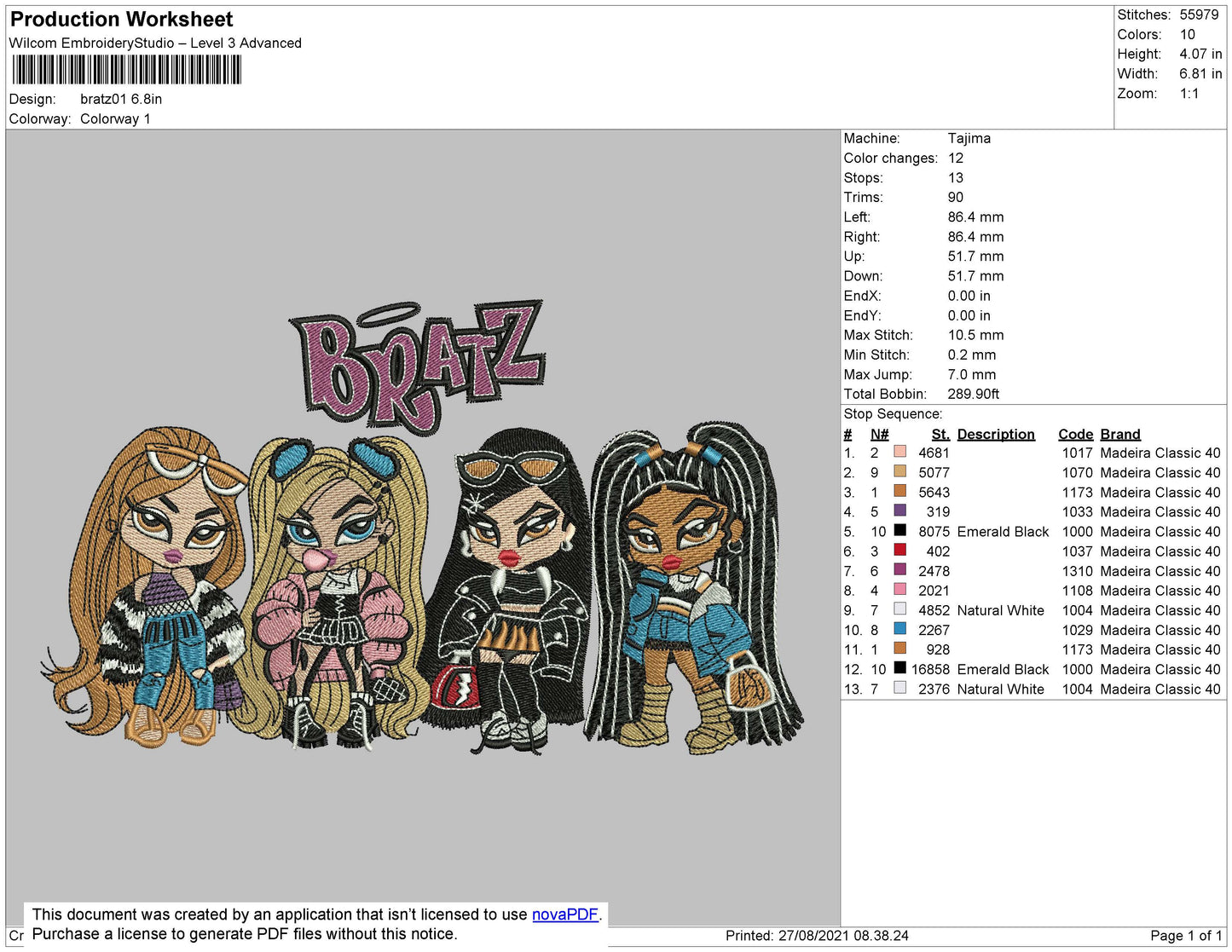 Bratz 01 Embroidery