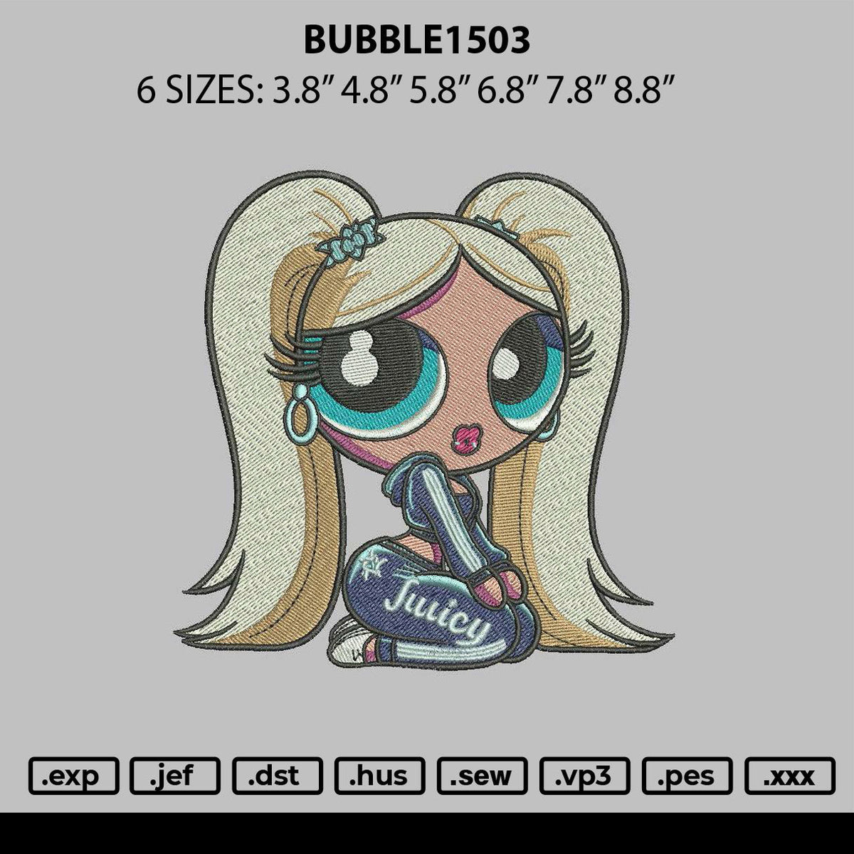 Bubble1503 Embroidery File 6 sizes