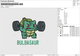 Bulbasadur sport Embroidery File 6 sizes