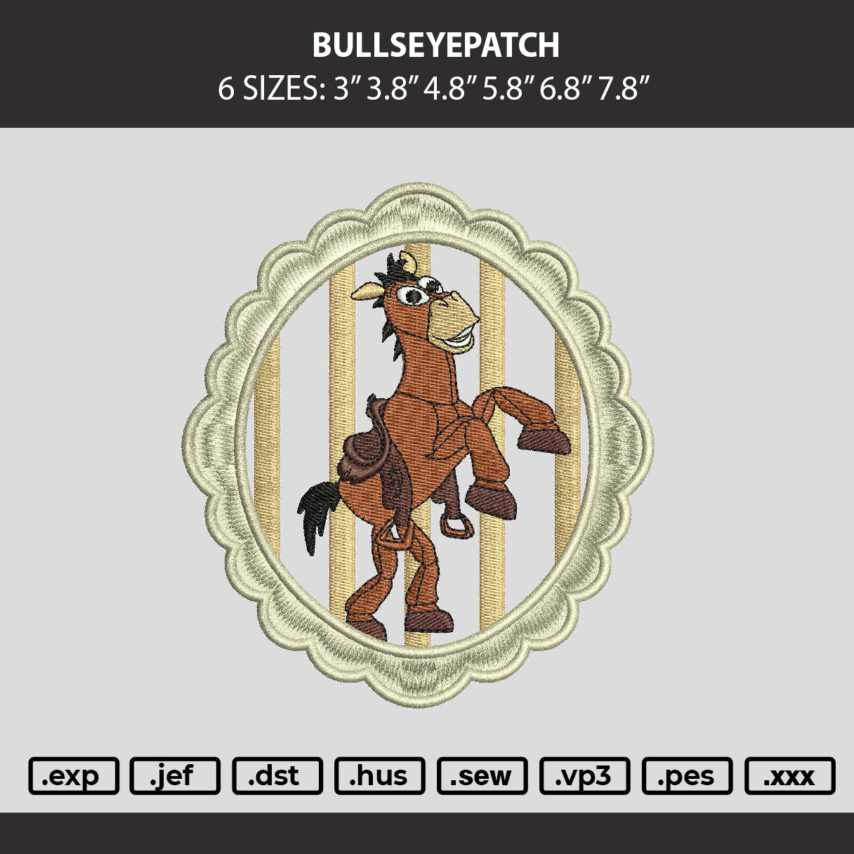 Bullseyepatch Embroidery Machine Design File 6 sizes