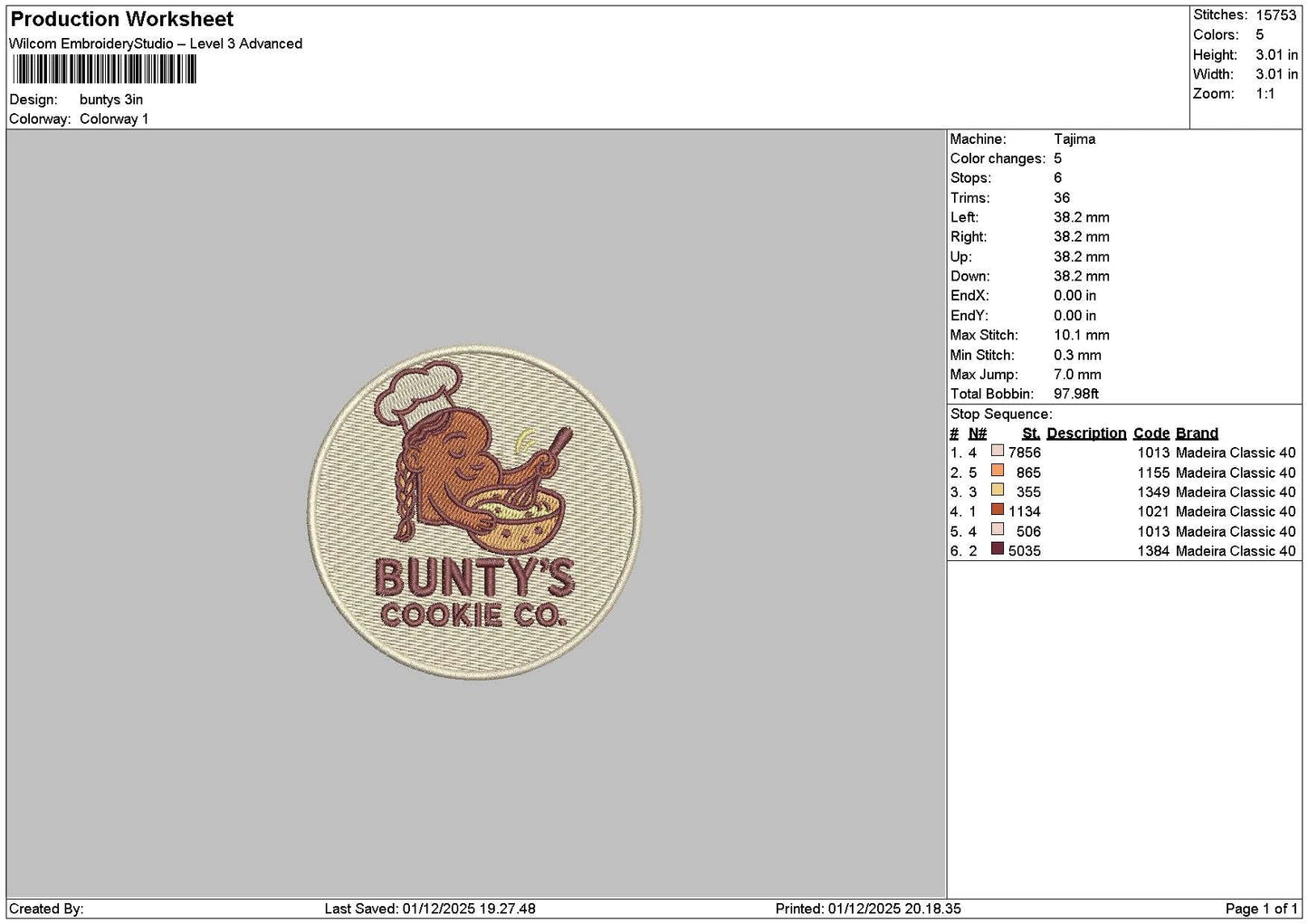 Cookietext 0112 Embroidery File 6 sizes
