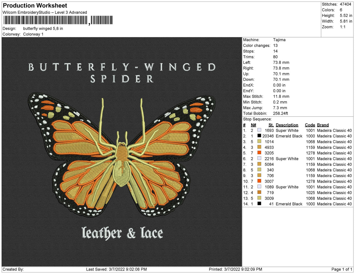 Butterfly Winged Embroidery