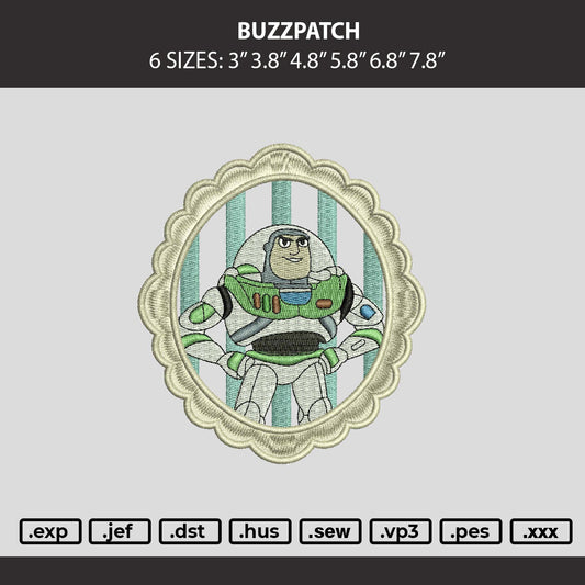 Buzzpatch Embroidery Machine Design File 6 sizes