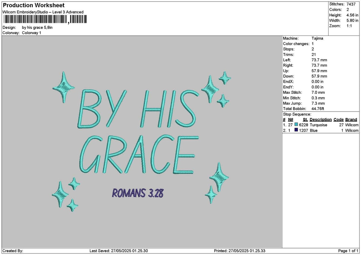 Grace 2705 Embroidery File 6 sizes