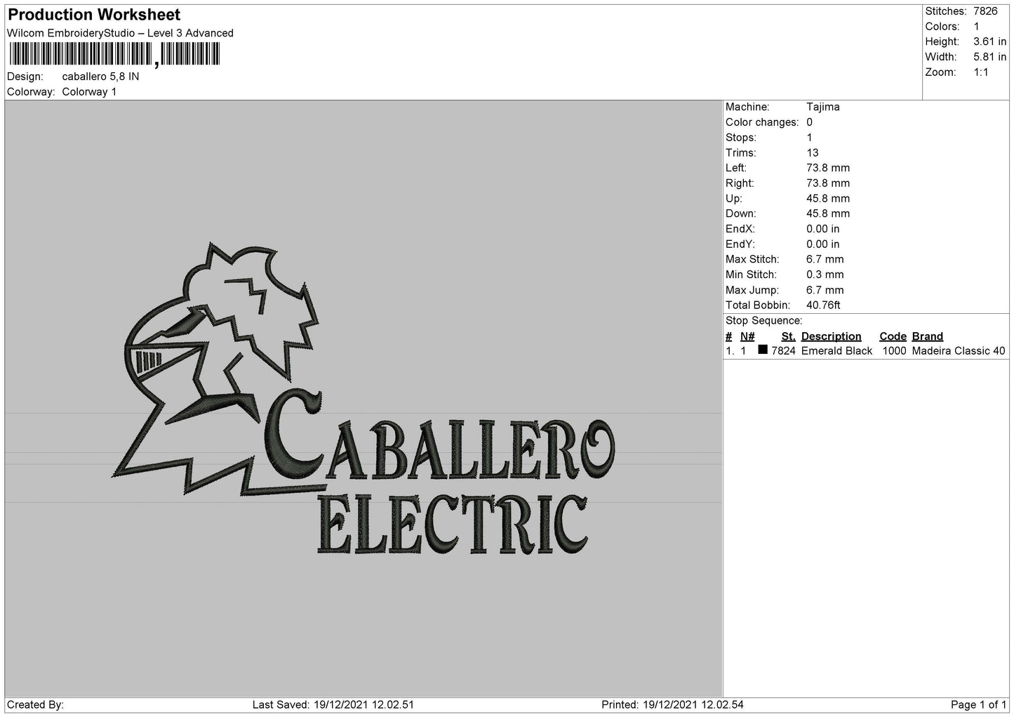 Caballero Embroidery