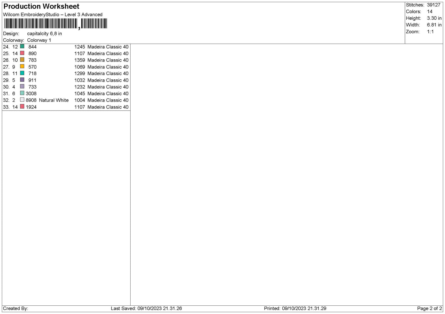 Capitalc Embroidery File  sizes