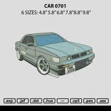 Car 0701 Embroidery File 6 sizes