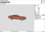 Orange Car 0912 Embroidery File 6 sizes