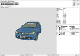 Blue Car 1212 Embroidery File 6 sizes