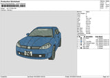 Blue Car 1212 Embroidery File 6 sizes