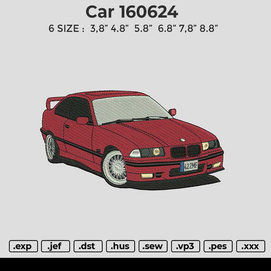 Car 160624 Embroidery File 6 size