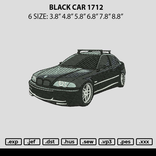 Black Car 1712 Embroidery File 6 sizes