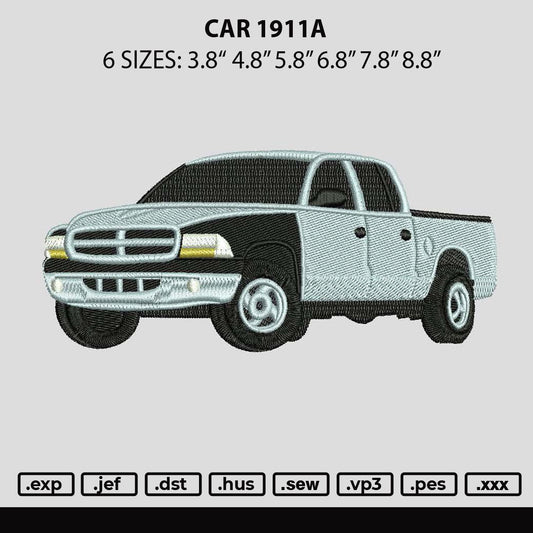 Car 1911a Embroidery File 6 sizes
