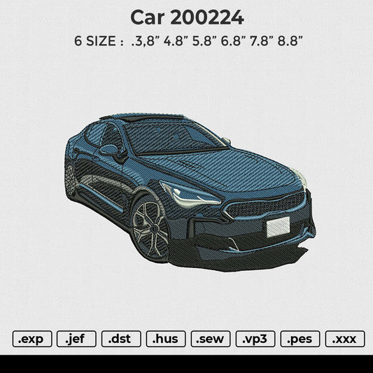 Car 200224 Embroidery File 6 size