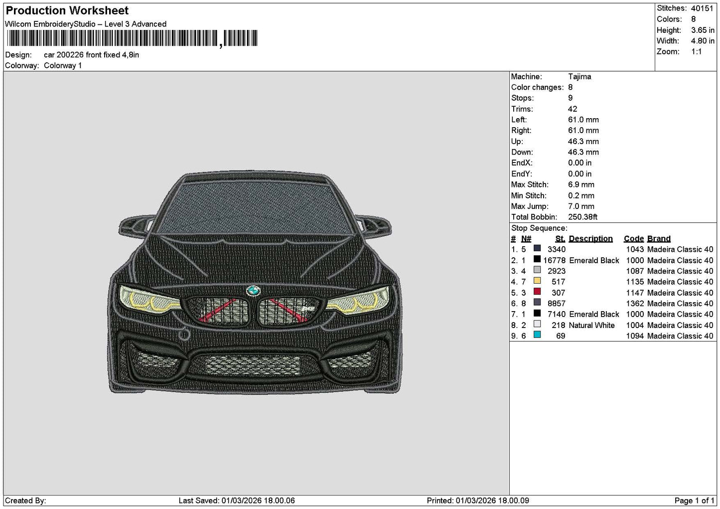 Car 2002b Embroidery File 6 sizes