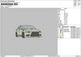 White Car 2312 Embroidery File 6 sizes
