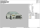 White Car 2312 Embroidery File 6 sizes