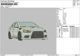 White Car 2312 Embroidery File 6 sizes