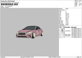Pink Car 2312 Embroidery File 6 sizes