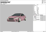 Pink Car 2312 Embroidery File 6 sizes