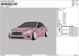 Pink Car 2312 Embroidery File 6 sizes