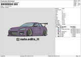 Purple Car 2511 Embroidery File 6 sizes