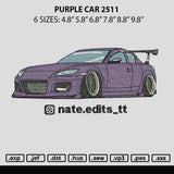 Purple Car 2511 Embroidery File 6 sizes