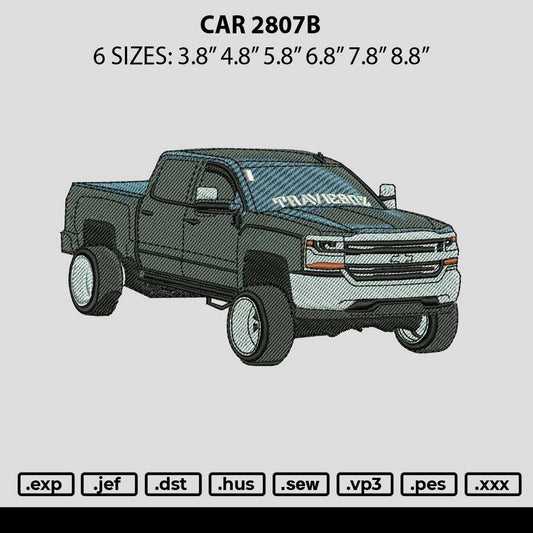 Car2807B Embroidery File 6 size