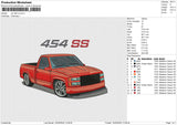 Car 454 ss Embroidery File 6 size