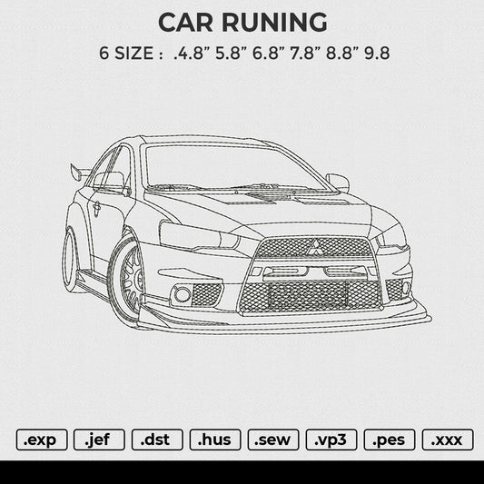 CAR RUNING Embroidery File 6 size