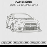 CAR RUNING Embroidery File 6 size