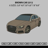 Brown Car 2312 Embroidery File 6 sizes