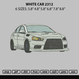 White Car 2312 Embroidery File 6 sizes